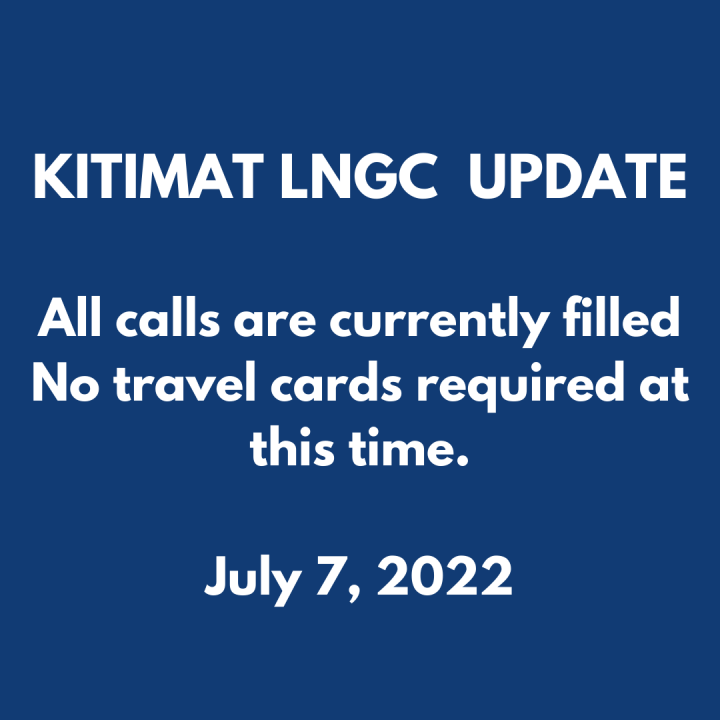 LNGC – Kitimat UPDATE – July 7, 2022