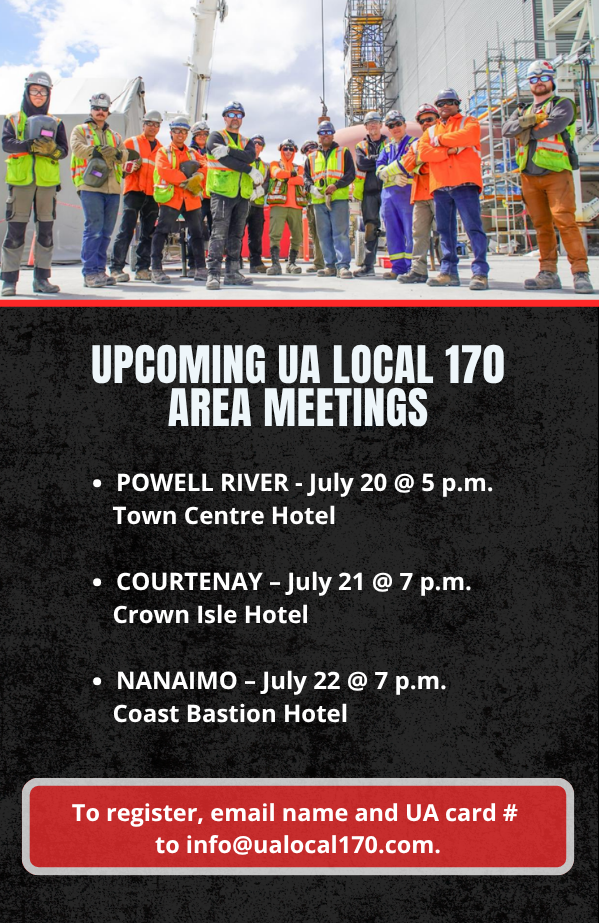 Next Week: Area membership meetings on Vancouver Island!